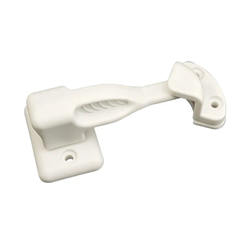 T-Shaped Car Door Holder Retainer Baggage Catch Latches Keep Doors Open Secure For Motorhomes Cars And Yachts With Easy Nylon ABS Installation No Tools Needed - White latch detail
