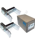Straight Up Heavy Duty Adjustable Slide Gate Receiver Latch With Steel Limit Stop Secure Grip For Smooth Sliding Driveway Access Built Like A Tank Made In Italy 2 Pack in silver finish with box