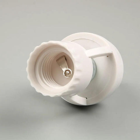Hands Free Motion Sensor Light Socket E27 With PIR Bulb Holder Adapter 100 To 240 Volt Auto On Off white