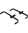 Steel Wall Mount Rack For Backpack Sprayers And Leaf Blowers Heavy Duty Garage Organizer Shelf Set of 2 hooks on white background.