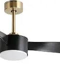 52 Inch Ceiling Fan With Lights Remote Control Ultra Quiet DC Motor 3 Blade Black Gold Indoor Modern Ceiling Fan Reversible