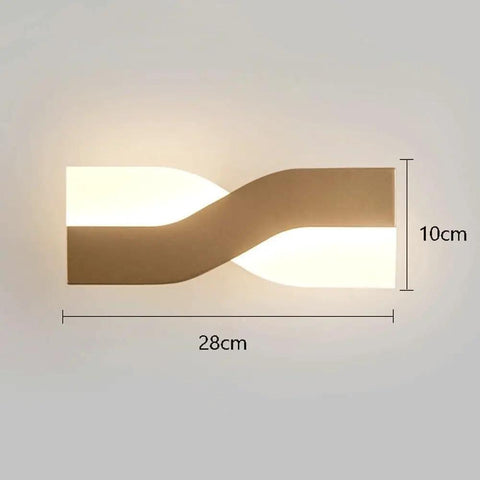 UPRENXIAO Modern Minimalist Nordic Led Wall Sconce Wavy Twisted Design Baked, 28cm x 10cm with soft light emission.