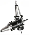 Kick Start Your Heavy Duty Grinding Rig With This BT50 Keyless Spring Collet Chuck Featuring ER32 ER40 Tool Holder, silver and black with drill bits.