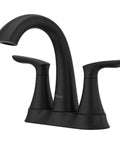 Weller 4 Inch Centerset Bathroom Sink Faucet With 2 Handles 3 Hole Matte Black Finish, Push And Seal Drain, front view