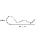 Premium Stainless Steel R Shape Cotter Pins Set For Heavy Duty Industrial Hitches, 2.95in long, wavy design for secure fastening.