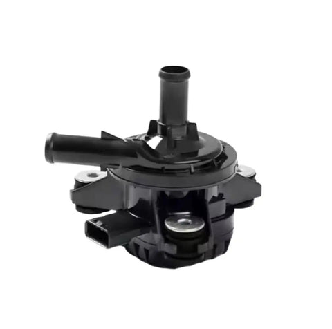 Complete Electric Water Pump Assembly G9040-33030 showing black plastic pump with two outlet hoses and electrical connector.
