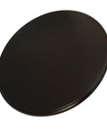 Multi Color Wooden Lazy Susan Round Rotating Serving Tray A Smooth Operator For Dining Tables And Kitchen Counters A Real Deal Hosting Game Changer With Easy Spin Action In Black viewed from above showcasing its smooth black surface.