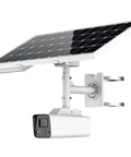 Kickass 4K 8MP Outdoor Security Camera With 2.8mm Lens mounted with solar panel for enhanced energy efficiency.