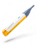 Fluke Networks FiberLERT-125 fiber optic tester, white body with yellow strip and gray probe.