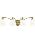 Somerville 4-Light Bath Light In Brushed Nickel, Classic Traditional Style, Solid Steel Build, 4 satin glass shades, 30x7.5x7