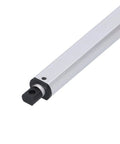 Mini 4 Inch Stroke Linear Actuator 20N 12V DC Travel Speed 30 Millimeters Per Second Aluminum Tube Limit Switch Compact Micro Motor For Home Appliances And Automotive Projects, close-up view showing aluminum body and connector
