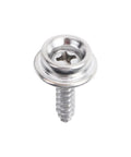 Stainless steel screw from Badass Quality 30 Piece Canvas Snap Fastener Kit, ideal for tents and heavy duty projects.