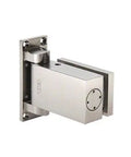 Heavy Duty Brushed Satin Nickel Hydraulic Door Hinge Designed For Self Closing All Glass Commercial Doors, flush mount view.