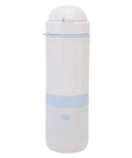 Rechargeable Electric Kettle And 316 Stainless Steel Travel Mug With 500ml Quick Boil And Temp Settings in white and blue design.