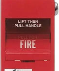 Red Fire Alarm Pull Station Double Action With Key Reset Heavy Duty Wall Mount Five And Three Sixteenths Inches High