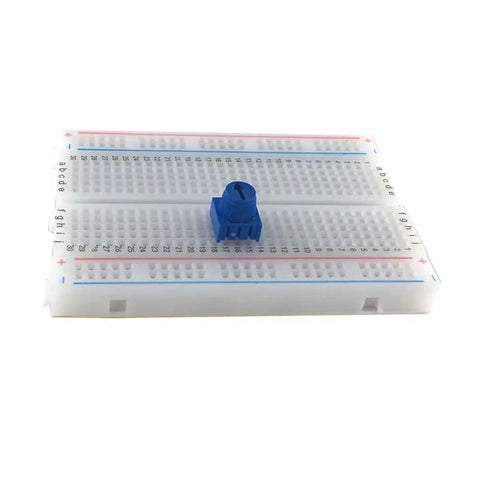 3386P Trim Potentiometer Kit With Knob 1K 10K 50K 100K Ohms 3 Pin Trimpot on breadboard for prototyping and calibration