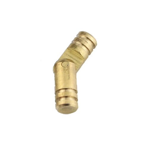 Close-up of a heavy duty solid brass barrel hinge, corrosion resistant and built to last for wooden cases, music boxes, and jewelry chests.