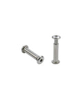 Two stainless steel M4x16mm barrel nut bolts showcasing clean threading for secure fastening from Twenty Pack M4x16mm Stainless Steel Barrel Nut Bolts And Binding Screws With Hex Key Tool Set Heavy Duty Fasteners Built Tough For DIY And Auto Repair No Frills Kickass Quality Setup.
