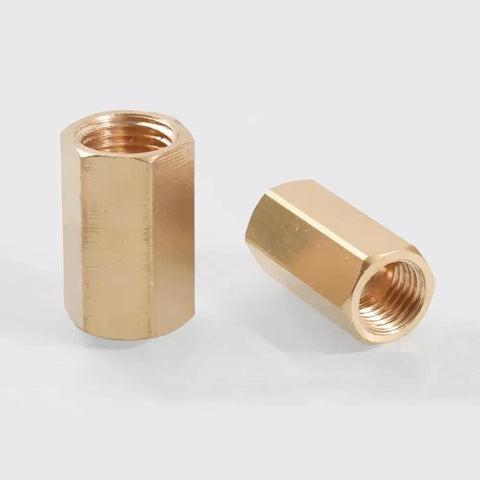 One Shop Grade Metric Female Brass Hex Rod Coupler Pipe Fitting Connector For Hydraulic Lines And Plumbing Tubing, M8x1mm.