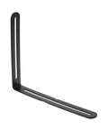 Heavy Duty Black L Shape Corner Brackets Four Pack For Shelf Support And Wood Joinery Featuring Slotted Mounting For No Hassle Install And Rock Solid Furniture Projects 24X165X200Mm - single bracket view