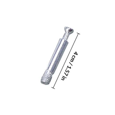 Image of a single dowel from the Pro Grade Cam Lock Fittings Set 24 Piece Silver Hardware Kit, measuring 4 cm.