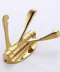 Heavy Duty Wall Mount Coat Hook Tough As Nails Zinc Alloy Bathroom And Entryway Rack Rust Proof Multi Purpose Gear Hanger in gold finish.