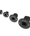 Top Notch 4-Piece Low Profile Socket Adapter Kit With 1 To 3/4 Inch Drive Links Perfect For Quick Automotive Gear Swaps And Tough DIY Jobs That Need Serious Grit And Smooth Fits., 4 black low profile stainless steel socket adapters in sizes shown