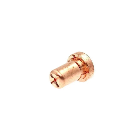 High Performance Red Copper Extended Plasma Cutter Tips And Electrode Consumable Kit For PT31 LG40 40A Torch close-up of a copper electrode.