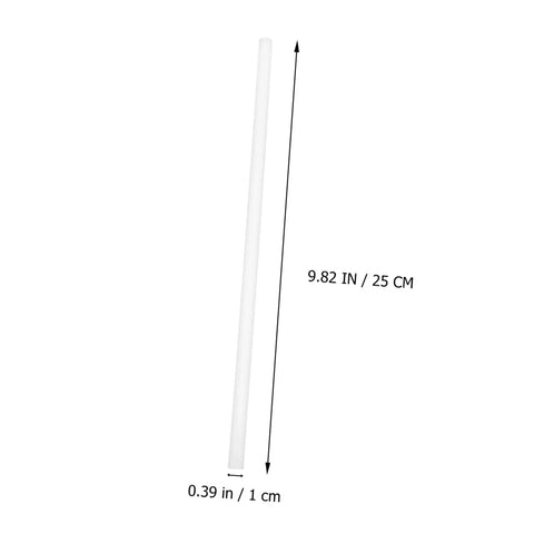 Single glass stick from Two Pack Glass Sticks For Electrostatic Experiments In Junior High School Friction Electrification Physics Teaching Equipment For Engaging Learning In The Classroom And Hands On Science Labs with dimensions indicated