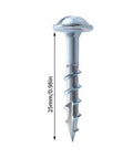 25mm Cross Carbon Steel Self Tapping Wood Screws Set, 100 Pcs Anti Rust Galvanized Pocket Hole Fasteners For DIY Projects, close-up