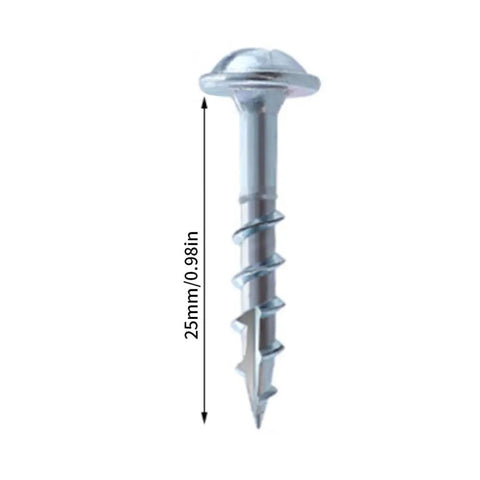 25mm Cross Carbon Steel Self Tapping Wood Screws Set, 100 Pcs Anti Rust Galvanized Pocket Hole Fasteners For DIY Projects, close-up