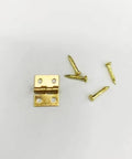 1 Set 1/12 Scale Tiny Dollhouse Door Hinges With 4 Pieces And 16 Screws For Totally Realistic Dollhouse Furniture Doors Cabinets And Diorama Decoration DIY Miniature Hardware in gold.