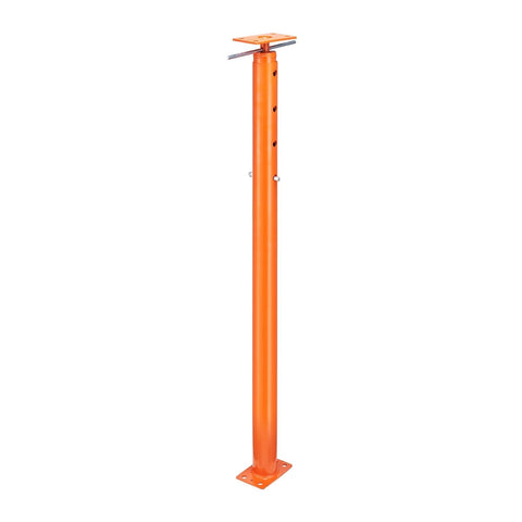 VEVOR orange steel floor jack post, telescoping side view with base plate and top plate, 53–93 in height, 18000 lb capacity