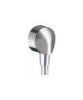 Handheld Shower Wall Outlet With One Half Inch Thread Round Modern Flush Mount Chrome Finish Non Return Valve Easy Care Durable Shower Head Holder