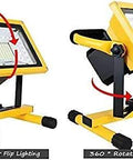 Spot Lighting Led Floodlight 500W 5000Lm Rechargeable Led Work Light with rotatable design for 360° illumination.