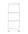 Front view of Modern Minimalist Four Drawer File Cabinet In Durable Metal Design For Home Or Office