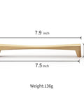 Brushed Gold Cabinet Handles 10 Pack, 7-1/2 Inch Hole Centers, Built To Last Solid Zinc Alloy Drawer Pulls, 7.9 Inch Length, 136g