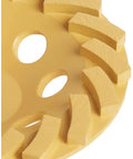 Close-up of 5-Inch XP Turbo Diamond Cup Wheel for Concrete and Masonry Beefy Performance with aggressive material removal