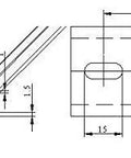 Diagram of 5 Pack 35mm Wide Slotted Aluminum DIN Rail Mounting Bar 1 Meter Beefy Heavy Duty Build With 6.2x15 mm Slots