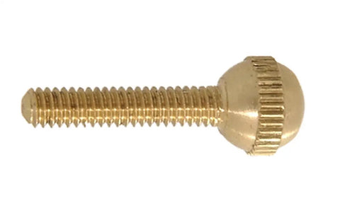 8/32 Brass Ball-Head Thumb Screws, 3/4 Inch Thread Length, Unfinished, side view of durable hardware for easy grip fastenings