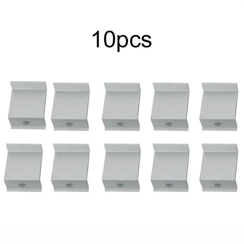 10 Pack Aluminum Alloy End Clamps For Solar Panel PV Mounting Brackets Fits 30mm 32mm 35mm 40mm Frame Heights Easy Install Silver Finish