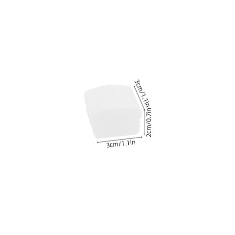 Bedside Rail End Caps 10 Pack For Bed Safety Rails 1.2x1.2 Inch Handrail Protectors, white plastic, 3x3x2 cm size shown.