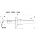 Top Tier C7 Ballscrew Kit 1605 With Ball Nut For High Speed CNC Machinery and 3D Printer Projects, precision screw technical diagram.