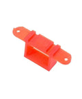 Premium Carbon Fiber Lightweight Race Frame Kit For Two Inch FPV Racing Drones Built With Hella Durable Construction And Slick Battery Tray With Complete Hardware Pack, red plastic connector for mounting.