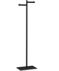 Freestanding Metal Coat Rack With Z Shaped Design, 175cm Tall Black Garment Tree On Heavy Rock Base, Space Saving Clothes Stand