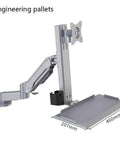 Elevate Your Workspace Vibe With This Dual Monitor Desk Stand, aluminum with air pressure height adjustment for 15-32 inch screens.
