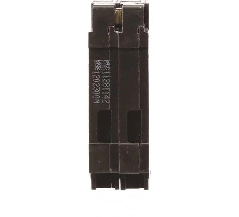 Q2020NC Two Single Pole 120 Volt Non Current Limiting Circuit Breaker 20 Amp Black For QT Style Plug In Panels, front view