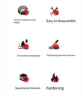 Infographic on features of Crowbar Adapter Head Workhorse, highlighting chrome molybdenum steel, disassembly, corrosion resistance, and more.