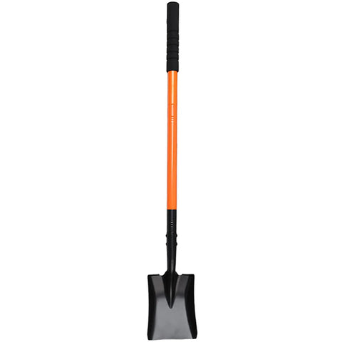 Durable Square Shovel With Metal Handle For Digging In Yard Or Camp 43.3 Inch Length Orange Garden Tool Designed For Gardening Farming Camping Tasks