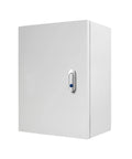 Built Tough Outdoor Electrical Junction Box Weatherproof Enclosure With Dustproof Seal Safety Locks And Mounting Plates Large 39x31x8 Inch Outdoor Equipment Case for rugged outdoor installations, white steel